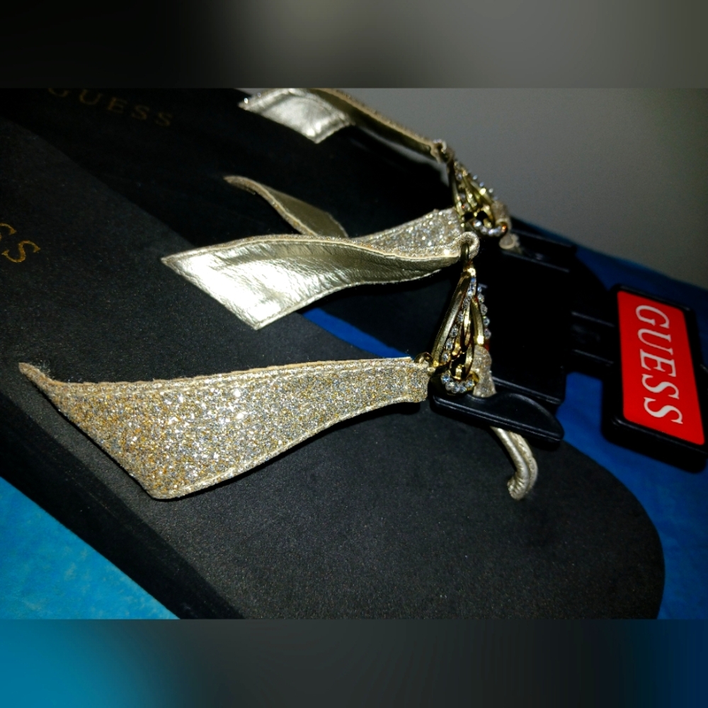 GUESS Womens Rhinestone Embellished Sandals Size 7 - Picture 3 of 5